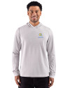 Albany State University Golden Rams Cutter & Buck Adapt Recycled Soft Knit Stripe Mens Hooded Pullover Polished Heather/White Front Thumbnail Image