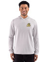 Bryant University Bulldogs Cutter & Buck Adapt Recycled Soft Knit Stripe Mens Hooded Pullover Polished Heather/White Front Thumbnail Image