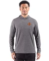 Iowa State Cyclones Cutter & Buck Adapt Recycled Soft Knit Stripe Mens Hooded Pullover Black Heather Front Thumbnail Image