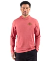 Iowa State Cyclones Cutter & Buck Adapt Recycled Soft Knit Stripe Mens Hooded Pullover Cardinal Red Heather Front Thumbnail Image