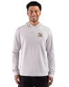 LSU Tigers Cutter & Buck Adapt Recycled Soft Knit Stripe Mens Big & Tall Hooded Pullover Polished Heather/White Front Thumbnail Image
