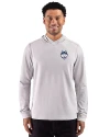UConn Huskies - Cutter & Buck Adapt Recycled Soft Knit Stripe Mens Big & Tall Hooded Pullover Polished Heather/White Front Thumbnail Image