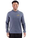 Notre Dame Fighting Irish Cutter & Buck Adapt Recycled Soft Knit Stripe Mens Big & Tall Hooded Pullover Navy Blue Heather Front Thumbnail Image