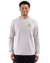 Cal Golden Bears Cutter & Buck Adapt Recycled Soft Knit Stripe Mens Big & Tall Hooded Pullover Polished Heather/White Front Thumbnail Image