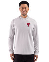 Texas Tech Red Raiders Cutter & Buck Adapt Recycled Soft Knit Stripe Mens Big & Tall Hooded Pullover Polished Heather/White Front Thumbnail Image