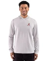 Alabama Crimson Tide Cutter & Buck Adapt Recycled Soft Knit Stripe Mens Big & Tall Hooded Pullover Polished Heather/White Front Thumbnail Image