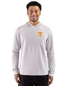 Tennessee Volunteers Cutter & Buck Adapt Recycled Soft Knit Stripe Mens Big & Tall Hooded Pullover Polished Heather/White Front Thumbnail Image
