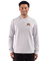 View image 4: Minnesota Golden Gophers Cutter & Buck Adapt Recycled Soft Knit Stripe Mens Big & Tall Hooded Pullover Polished Heather/White Front
