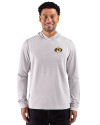 Missouri Tigers Cutter & Buck Adapt Recycled Soft Knit Stripe Mens Big & Tall Hooded Pullover Polished Heather/White Front Thumbnail Image
