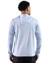 Old Dominion Monarchs Cutter & Buck Adapt Recycled Soft Knit Stripe Mens Big & Tall Hooded Pullover Atlas Heather/White Back Thumbnail Image
