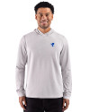 Seton Hall Pirates Cutter & Buck Adapt Recycled Soft Knit Stripe Mens Big & Tall Hooded Pullover Polished Heather/White Front Thumbnail Image
