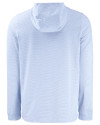 Tulane Green Wave Cutter & Buck Adapt Recycled Soft Knit Stripe Mens Big & Tall Hooded Pullover Atlas Heather/White Mannequin Back Thumbnail Image