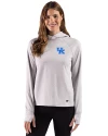 Kentucky Wildcats Cutter & Buck Adapt Recycled Soft Knit Stripe Womens Hooded Pullover Polished Heather/White Front Thumbnail Image