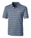 Atlanta Braves Cutter & Buck Forge Epic Confidence Recycled Heathered Stripe Stretch Mens Polo Indigo Mannequin Thumbnail Image