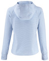 View image 3: Spelman College Jaguars Cutter & Buck Adapt Recycled Soft Knit Stripe Womens Hooded Pullover Atlas Heather/White Mannequin Back