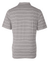 Cincinnati Reds Cutter & Buck Forge Epic Confidence Recycled Heathered Stripe Stretch Mens Polo Polished Medium Gray Mannequin Back Thumbnail Image