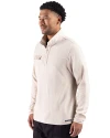 View image 8: New York Yankees Cutter & Buck Woodland Recycled Fleece Mens Snap Pullover Wheat Side