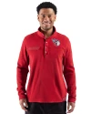 Cleveland Guardians Cutter & Buck Woodland Recycled Fleece Mens Snap Pullover Cardinal Red Front Thumbnail Image