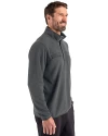 Cleveland Guardians Cutter & Buck Woodland Recycled Fleece Mens Snap Pullover Elemental Grey Side Thumbnail Image