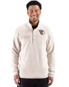 Cleveland Guardians Cutter & Buck Woodland Recycled Fleece Mens Snap Pullover Wheat Front Thumbnail Image
