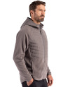 Tampa Bay Rays Cutter & Buck Woodland Epic Versatility Recycled Insulated Fleece Mens Full Zip Jacket Elemental Grey Side Thumbnail Image