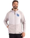 Tampa Bay Rays Cutter & Buck Woodland Epic Versatility Recycled Insulated Fleece Mens Full Zip Jacket Solitaire Front Thumbnail Image