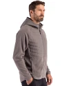 Chicago Cubs Cutter & Buck Woodland Epic Versatility Recycled Insulated Fleece Mens Full Zip Jacket Elemental Grey Side Thumbnail Image