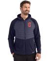 Cleveland Guardians - Cutter & Buck Woodland Epic Versatility Recycled Insulated Fleece Mens Full Zip Jacket Navy Blue Front Thumbnail Image
