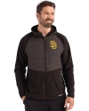 San Diego Padres Cutter & Buck Woodland Epic Versatility Recycled Insulated Fleece Mens Full Zip Jacket Black Front Thumbnail Image