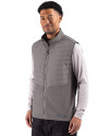 View image 2: Atlanta Braves Cutter & Buck Woodland Epic Versatility Recycled Insulated Hybrid Fleece Mens Full Zip Vest Elemental Grey Side