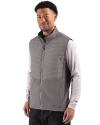 Chicago Cubs Cutter & Buck Woodland Epic Versatility Recycled Insulated Hybrid Fleece Mens Full Zip Vest Elemental Grey Side Thumbnail Image