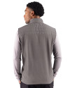 San Diego Padres Cutter & Buck Woodland Epic Versatility Recycled Insulated Hybrid Fleece Mens Full Zip Vest Elemental Grey Back Thumbnail Image