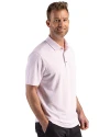 View image 5: Cleveland Guardians - Cutter & Buck Virtue Recycled Hex Print Featherlight Pique Mens Polo Red Side