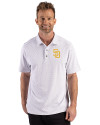 San Diego Padres Cutter & Buck Virtue Recycled Hex Print Featherlight Pique Mens Polo Black Front Thumbnail Image