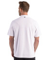 View image 6: Los Angeles Dodgers Cutter & Buck Virtue Recycled Hex Print Featherlight Pique Mens Polo Polished Medium Gray Back