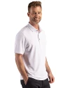 View image 2: Milwaukee Brewers Cutter & Buck Virtue Recycled Hex Print Featherlight Pique Mens Polo Polished Medium Gray Side