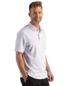 Atlanta Braves Cutter & Buck Virtue Recycled Hex Print Featherlight Pique Mens Big & Tall Polo Atlas Light Blue Side Thumbnail Image
