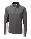 Chicago Cubs Cutter & Buck Traverse Colorblock Stretch Quarter Zip Mens Pullover Elemental Grey Mannequin Thumbnail Image