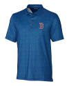 Boston Red Sox Cutter & Buck Pike Micro Floral Print Stretch Mens Polo Indigo Mannequin Thumbnail Image