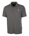 Atlanta Braves Cutter & Buck Advantage Tri-Blend Jersey Mens Pocket Polo Elemental Grey Heather Mannequin Thumbnail Image