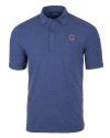 Chicago Cubs Cutter & Buck Advantage Tri-Blend Jersey Mens Pocket Polo Tour Blue Heather Mannequin Thumbnail Image