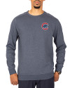 Chicago Cubs Cutter & Buck Saturday Cotton Blend Mens Crew Neck Sweatshirt Navy Blue Heather Front Thumbnail Image
