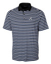 Atlanta Braves Cutter & Buck Mens Forge Polo Multi Stripe Tour Blue Mannequin Thumbnail Image