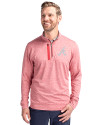 Atlanta Braves Cutter & Buck Stealth Heathered Quarter Zip Mens Pullover Cardinal Red Front Thumbnail Image