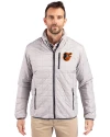 Baltimore Orioles Cutter & Buck Rainier PrimaLoft® Mens Eco Insulated Full Zip Puffer Jacket Polished Medium Gray Front Thumbnail Image