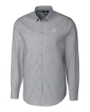 Atlanta Braves Cutter & Buck Stretch Oxford Mens Long Sleeve Dress Shirt Charcoal Mannequin Thumbnail Image
