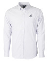 Atlanta Braves Cutter & Buck Versatech Tattersall Stretch Mens Long Sleeve Dress Shirt Atlas Light Blue Mannequin Thumbnail Image