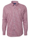 Cincinnati Reds Cutter & Buck Versatech Multi Check Stretch Mens Long Sleeve Dress Shirt Red Mannequin Thumbnail Image
