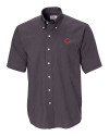 Cincinnati Reds Cutter & Buck Epic Easy Care Nailshead Mens Short Sleeve Dress Shirt Black Mannequin Thumbnail Image