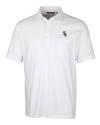 Chicago White Sox Cutter & Buck Advantage Tri-Blend Jersey Mens Big and Tall Pocket Polo White Mannequin Thumbnail Image